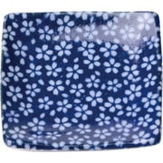 プチ風水・盛塩小皿（角型）藍 山桜