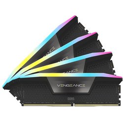 VENGEANCE RGB DDR5 UDIMM 96GB （24GBx4） DDR5-6400 （PC5-51200） CL32/1.4V XMP3.0 Black CMH96GX5M4B6400C32