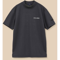 CWA24M C24134119 1010 BK L [ゴルフシャツ メンズ バックプリントクローズドメッシュモックネックシャツ 半袖 Lサイズ ブラック]
