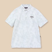 CWA24M C24134122 1020 GY M [ゴルフシャツ メンズ かざあなメッシュ ムラ染めプリントシャツ 半袖 Mサイズ グレー]