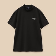 CWA24M C24134126 1010 BK L [ゴルフシャツ メンズ 裏クール アイレットカノコモックネックシャツ 半袖 Lサイズ ブラック]