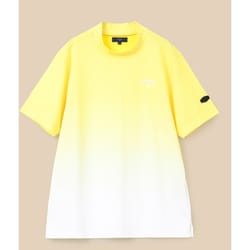 CWA24M C24134127 1060 YL M [ゴルフシャツ メンズ 裏クール グラデーション モックネックシャツ 半袖 Mサイズ イエロー]