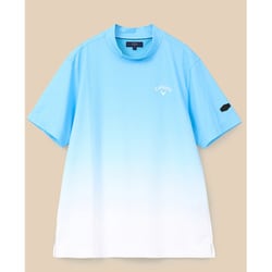 CWA24M C24134127 1110 BL M [ゴルフシャツ メンズ 裏クール グラデーション モックネックシャツ 半袖 Mサイズ ブルー]