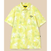 CWA24M C24134128 1060 YL M [ゴルフシャツ メンズ 裏クール スプレーフラワープリント半袖シャツ Mサイズ イエロー]