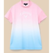 CWA24L C24134215 1091 PK M [ゴルフシャツ レディース 裏クール アイレットカノコ モックネックシャツ Mサイズ ピンク/ブルー]