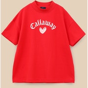 CWA24L C24134221 1100 RD M [ゴルフシャツ レディース ラブキャロウェイ コットン天竺 半袖モックネックシャツ Mサイズ レッド]