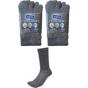 デオセル 5本指 クルー丈 約25~27cm L 3足 2個 グレー #4029-3P-L