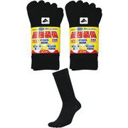 最強装備快テック 5本指カカト付 クルー丈 約25~27cm L 2足 2個 黒 #4074-2P-L