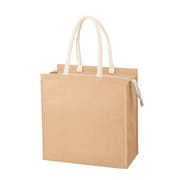 TR-1223-028 [ジュート保冷スクエアトート 約縦17cm×横33cm×高さ33cm 約17L ナチュラルベージュ]