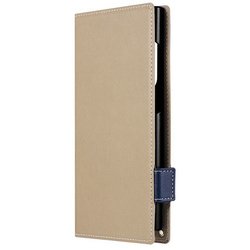 Galaxy S24 Ultra用 薄型・軽量 PUレザー手帳ケース Twoal W ベージュ LN-24SG2BLP2BG