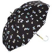 長傘 晴雨兼用 バタフライ 58cm ジャンプ式 紫外線防止効果 ブラック 2713-04-001BK