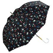 長傘 晴雨兼用 ストロベリーガーデン 58cm ジャンプ式 紫外線防止効果 ブラック 3316-04-001BK