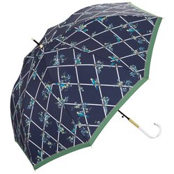 長傘 晴雨兼用 バード＆クロス 58cm ジャンプ式 紫外線防止効果 ネイビー 6679-04-001NV