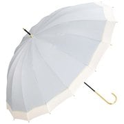 長傘 晴雨兼用 16本骨切り継ぎライン グレー 紫外線防止効果 8297-04-001GY