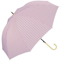 長傘 晴雨兼用 ブライトストライプ 58cm ジャンプ式 紫外線防止効果 ピンク 9305-04-001PK