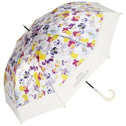 長傘 ビニール傘 plantica×Wpc. 切り継ぎフラワーアンブレラ 61cm ジャンプ式パープル PLV06-029-001