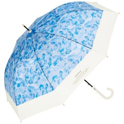 長傘 ビニール傘 plantica×Wpc. 切り継ぎフラワーアンブレラ 61cm ジャンプ式ブルー PLV06-031-001