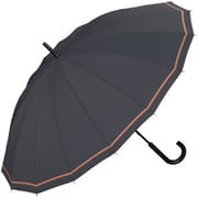 長傘 晴雨兼用 UNISEX 16K チャコールシングルライン 60cm 手開き式 ユニセックス 16本骨 UX02-363-001