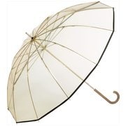 長傘 ビニール傘 UNISEX PLASTIC 12K UMBRELLA 63cm 手開き式12本骨 ベージュ UX06-001-001BE