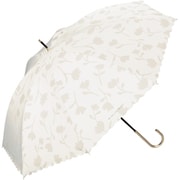 日傘 晴雨兼用 遮光 フラワーシャドウ 55cm 手開き式 遮光率100% UVカット率100% 完全遮光オフ(オフホワイト) 81-16774-101OF