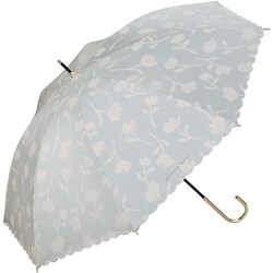 日傘 晴雨兼用 遮光 フラワーシャドウ 55cm 手開き式 遮光率100% UVカット率100% 完全遮光グレー 81-16774-101GY