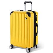 スーツケース 拡張機能付 ファスナータイプ TSAロック搭載 Lサイズ 旅行日数目安:1週間以上 95L/拡張時104L イエロー NT-L0201