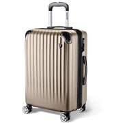 スーツケース 拡張機能付 ファスナータイプ TSAロック搭載 Lサイズ 旅行日数目安:1週間以上 95L/拡張時104L シャンパンゴールド NT-L0201