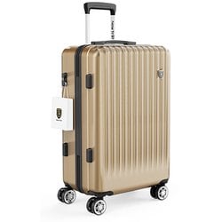 スーツケース ストッパー付き ファスナータイプ 物掛けフック TSAロック搭載 Mサイズ 旅行日数目安：4～7泊 65L シャンパンゴールド NT-GB0701 Plus