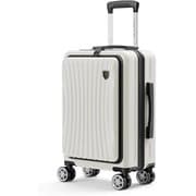 スーツケース フロントオープン USBポート付き TSAロック搭載 Sサイズ 旅行日数目安:1~3泊 40L ホワイト NT-GB0702