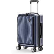 スーツケース フロントオープン USBポート付き TSAロック搭載 Sサイズ 旅行日数目安:1~3泊 40L ブルー NT-GB0702