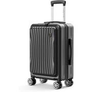 スーツケース フロントオープン USBポート付き TSAロック搭載 Sサイズ 旅行日数目安:1~3泊 40L ブラック NT-GB0702