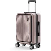 スーツケース フロントオープン USBポート付き TSAロック搭載 Sサイズ 旅行日数目安:1~3泊 40L ローズゴールド NT-GB0702