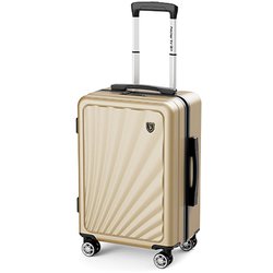 スーツケース 機内持ち込み ストッパー付き USBポート付き TSAロック搭載 Sサイズ 旅行日数目安：1～3泊 40L ゴールド NT-GS0301