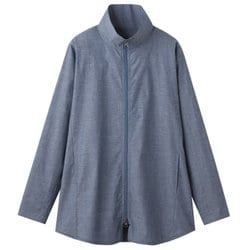 首をしっかりカバーするUVカットロングブルゾン ネイビー LL-3L
