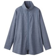 首をしっかりカバーするUVカットロングブルゾン ネイビー LL-3L