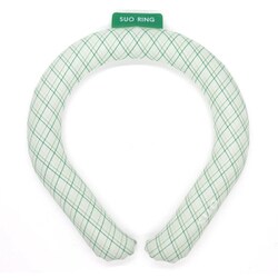 クールリング SUO RING 28°ICE グラデチェック Lサイズ（内周39cm） グリーン