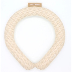 クールリング SUO RING 28°ICE グラデチェック Mサイズ（内周32cm） ベージュ