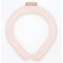 クールリング SUO RING 28°ICE グラデチェック Sサイズ（内周29cm） ピンクベージュ