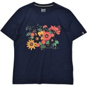 HONAMI TSUBOI × W フラワー プリント Tシャツ SNWJ10191 J161 ミッドナイトブルー Sサイズ [フィットネス ヨガ シャツ レディース]