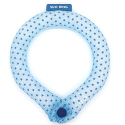 クールリング SUO RING 28°ICE ボタン付 Mサイズ（内周34cm） シアンブルー