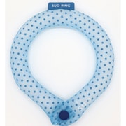 SUO RING 18°ICE ボタン付 Mサイズ（内周34cm） シアンブルー [クールリング]