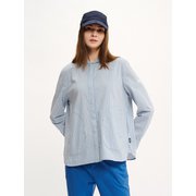 吸水速乾 フーデッドシャツジャケット ZCFBC67 ダークアリゼ ストライプ(001) L(40)サイズ [アウトドア シャツ レディース]