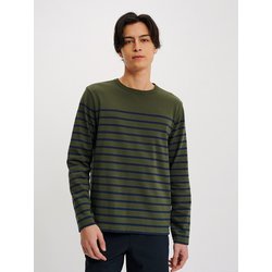 ヤーンダイロングスリーブボーダーTシャツ OTHAY89 007 アボカ ストライプ Sサイズ [アウトドア カットソー メンズ]