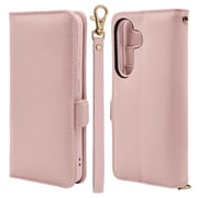 Galaxy S24用 手帳型 カード入れ スタンド機能 シンプル ハンドストラップ付き マグネット式 ピンク 7826GS24BHSLPK