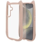 Galaxy S24用 ハイブリッド 猫耳 猫 耐衝撃吸収 TPU×PC 高透明 ピンク 7947GS24HPSPK