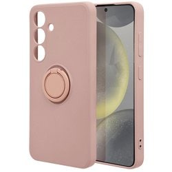 Galaxy S24用 ソフトケース TPU スマホリング付き 落下防止 スタンド ピンク 7843GS24TPRLPK