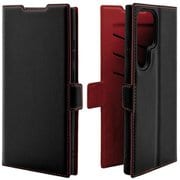 Galaxy S24 Ultra用 手帳型 薄型 カード入れ スタンド機能 シンプル サイドマグネット BK RD 7844GS24UBSMBKR