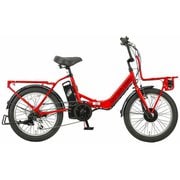 電動アシスト自転車 eバーギー 20インチ 折りたたみ自転車 シマノ6段変速 極太タイヤ FDB206 グローイングレッド YG-1505