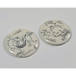 EJRT 10732144 ICOCA 鳥獣戯画 缶バッチセット [キャラクターグッズ]