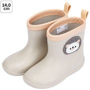 ワッペン付レインブーツ 14cm Pompon/ハリネズミ RIBTW14